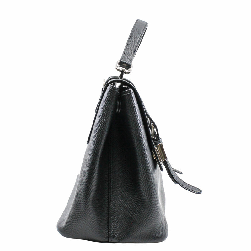 Vitello Lux Flap Bag Black PHW - L'UXE LINK