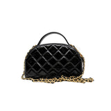 thumbnail top handle bowling bag in black shiny calfskin ghw #G8GTXXXX