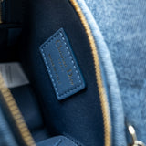 thumbnail mini star crossbody bag in blue denim with pearl GHW