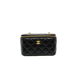 thumbnail long vanity case with black heart chain in lambskin black ghw