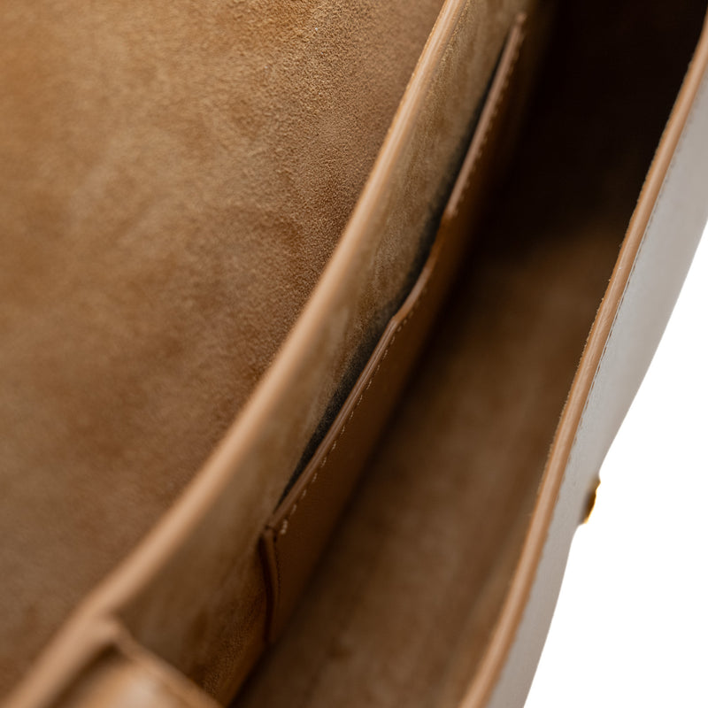 Bobby East-West Camel Box Calfskin Bag GHW