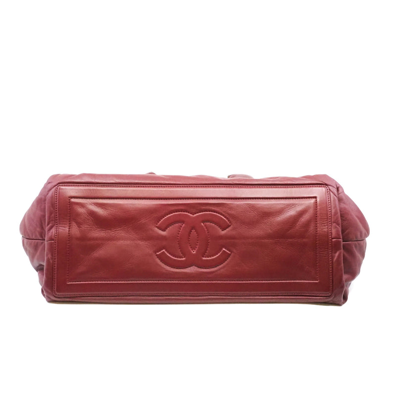 Coco Cocoon Burgundy/Black Lambskin Reversible Tote Bag PHW Seri 12 - L'UXE LINK