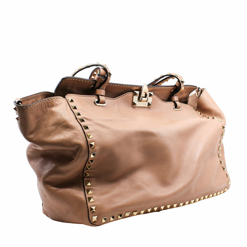 Garavani Rockstud Tote Leather Beige - L'UXE LINK