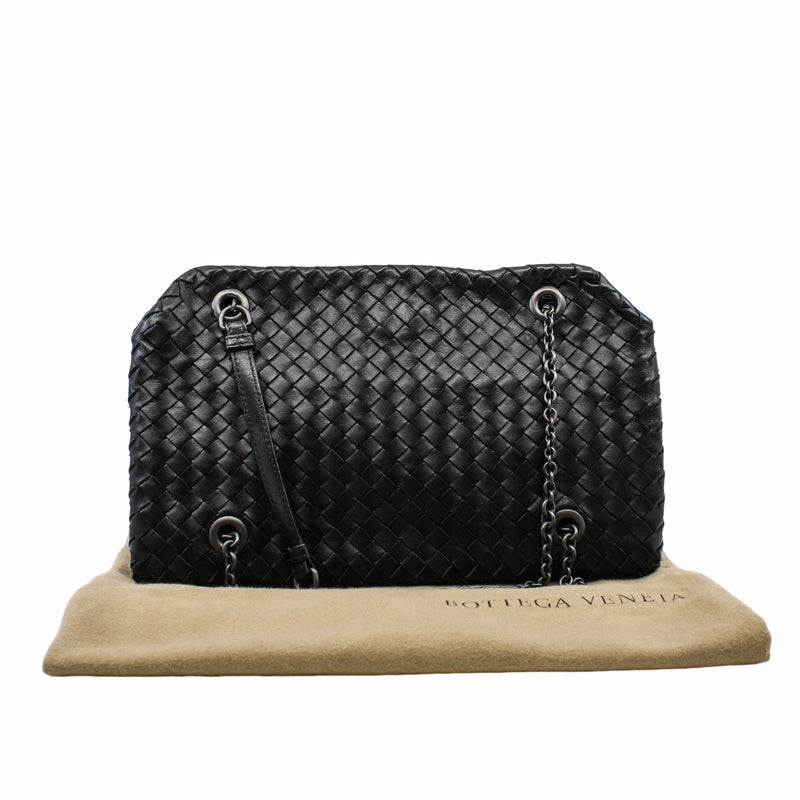 chain crossbody bag leather black - L'UXE LINK