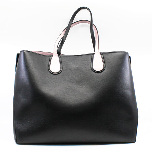 Large Dior Addict In Black/Pink Leather Shopper Tote Bag Pink/SHW - L'UXE LINK