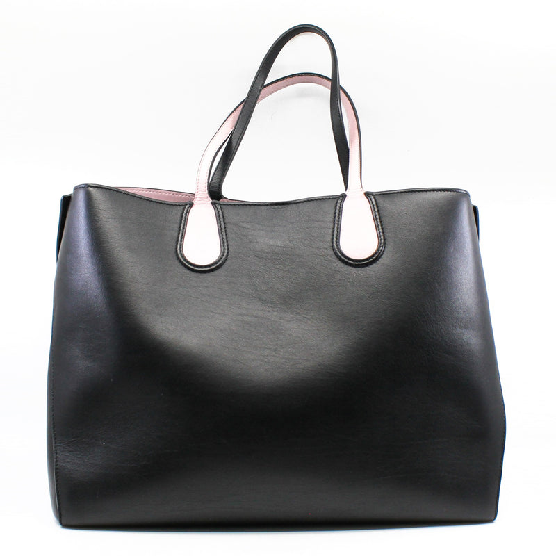 Large Dior Addict In Black/Pink Leather Shopper Tote Bag Pink/SHW - L'UXE LINK