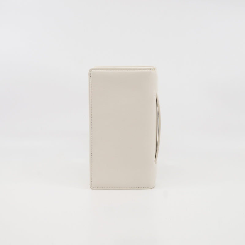 Le Soleil Tarot In White Lambskin Leather Pouch Clutch GHW - L'UXE LINK