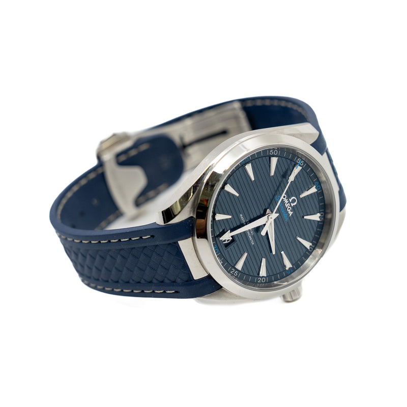 Seamaster Aqua Terra 150M with steel and rubber strap in blue phw 2017 41mm