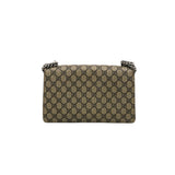 thumbnail Dionysus medium printed coated-canvas and suede shoulder bag in brown color