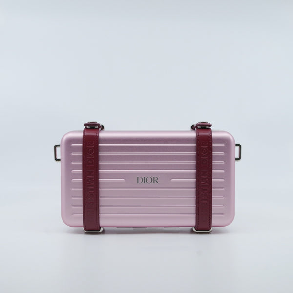 Dior X Rimowa Aluminum Rose Pink Clutch Bag PHW With Strap - L'UXE LINK