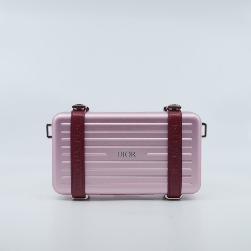 Dior X Rimowa Aluminum Rose Pink Clutch Bag PHW With Strap - L'UXE LINK