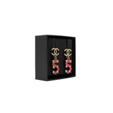 thumbnail cc crystal logo NO.5 pendent earring  in ghw