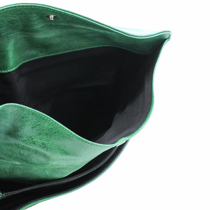 clutch leather green phw - L'UXE LINK