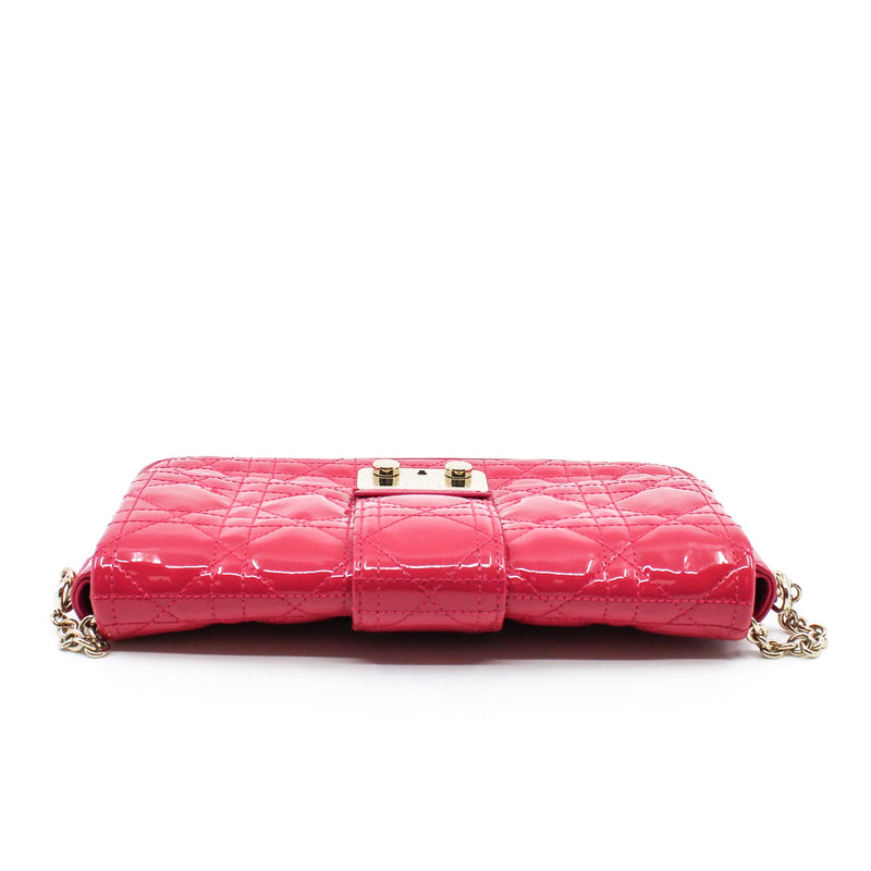 New Lock Cannage Patent Leather Pouch Bag GHW - L'UXE LINK