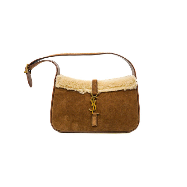 le 5 A 7 in brown suede and shearling ghw