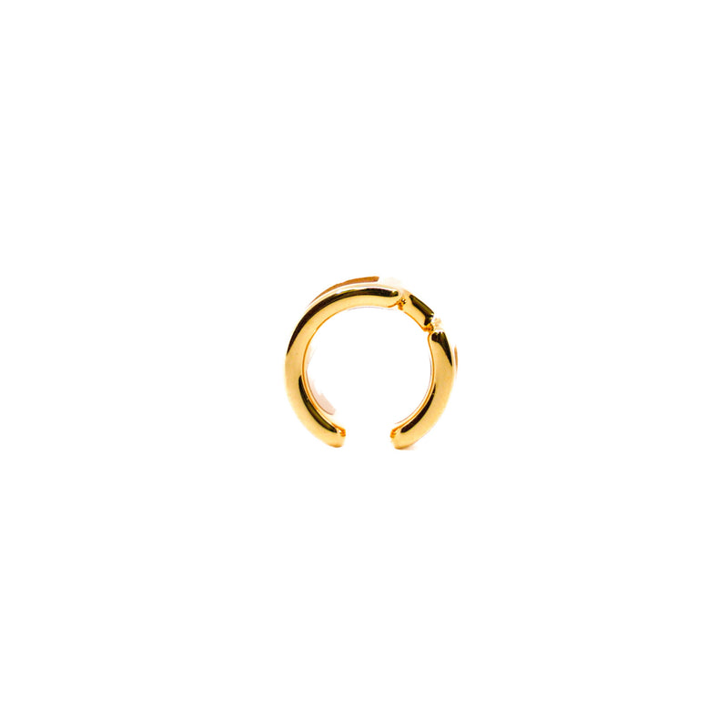olympe ear cuff epsom leather gold colour - L'UXE LINK