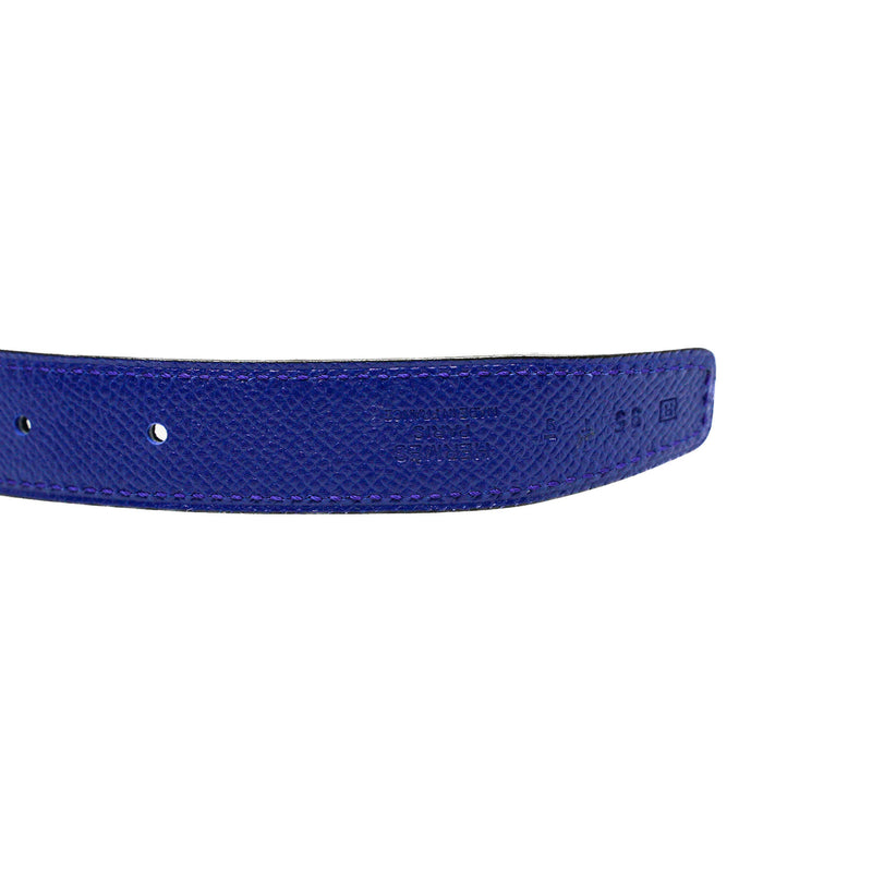 Mini Constance H Belt 24mm Epsom/Swift Leather Electric Blue/Black PHW Size 95