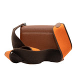 thumbnail mini Verrou in Cuivre goat leather with fabric strap stamp D PHW