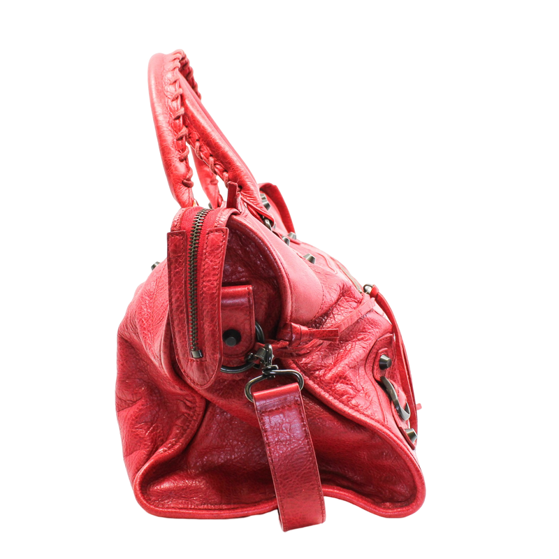 CITY HANDBAG LEATHER red - L'UXE LINK