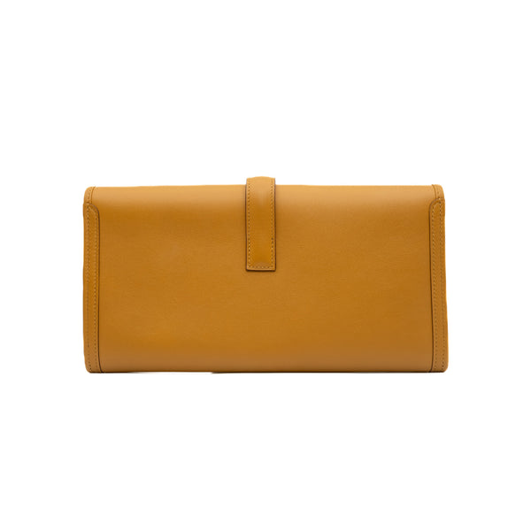 jige clutch in swift brown/lime y stamp