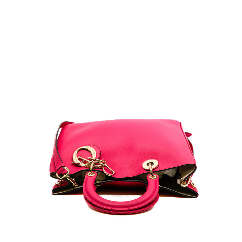 Medium Diorissimo In Pink Calfskin Leather Shopper Handbag GHW - L'UXE LINK
