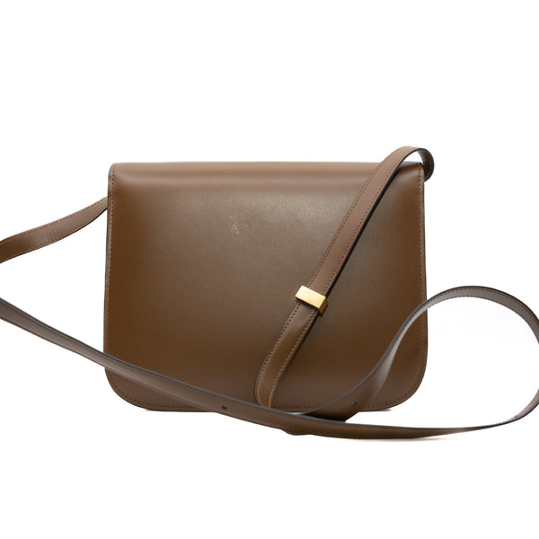 Medium Camel Classic Box In Calfskin Leather Bag GHW - Nearly New 95%