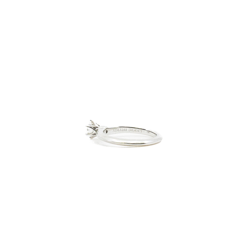 wedding ring pt950 platinum and solitaire 0.41ct H color VS2 clarity