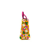 thumbnail small tote in pink mushroom and green flowers GHW