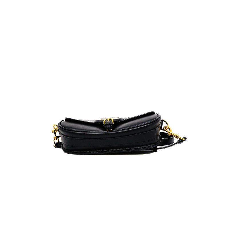 small bobby bag with strap in calfskin black ghw 2021