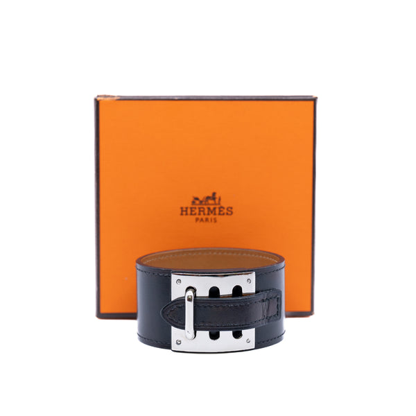 bracelet black wide phw - L'UXE LINK