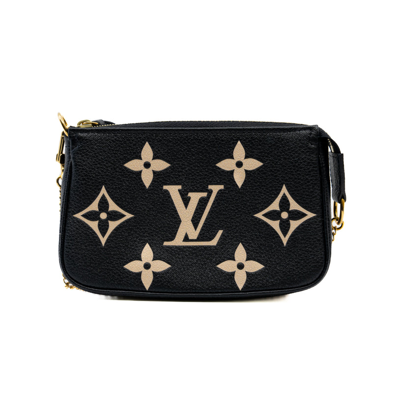 Mini Pochtette Accessories In White Logo Black Leather - L'UXE LINK