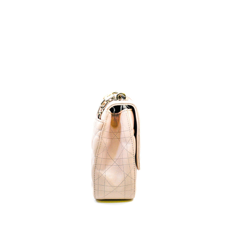 Medium Miss Dior Nude Pink Lambskin Cannage Quilt Flap Bag PHW - L'UXE LINK
