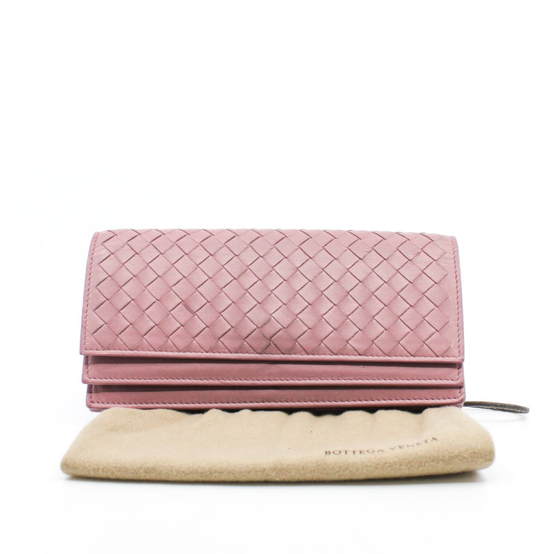 long wallet leather pink - L'UXE LINK