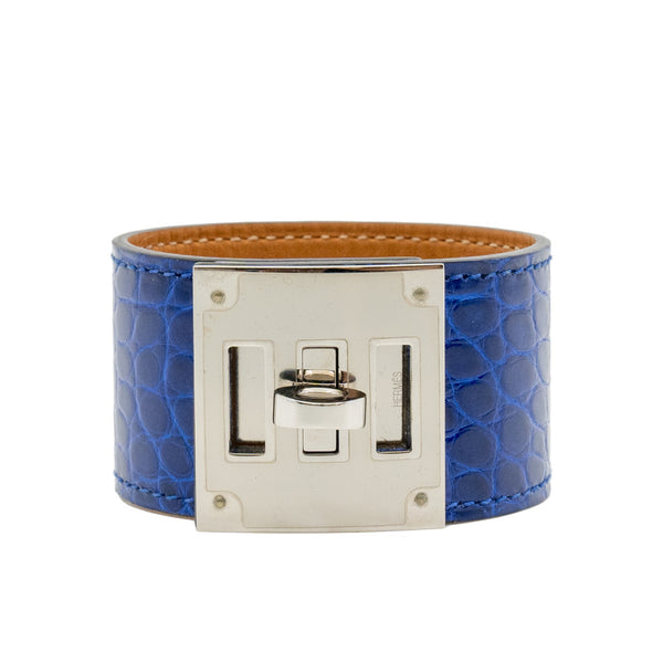 kelly dog crocodile skin bracelet blue phw