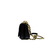 thumbnail flap bag in black lambskin with chain top handle #KNG2XXXX