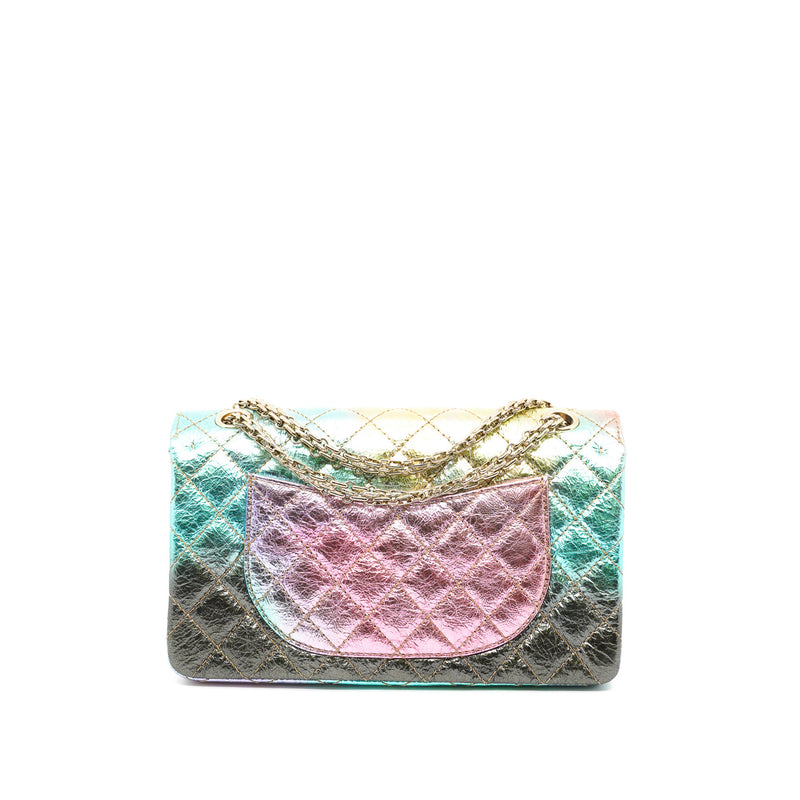 225 Reissue 2.55 In Rainbow Metallic Goatskin Quilted Flap Bag GHW Seri 30 - L'UXE LINK