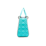 thumbnail medium lady dior in calfskin grey/blue phw 2013