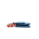 thumbnail ribbon blue shinny lambskin leather belt bag ghw seri31