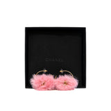 thumbnail cc logo hoop earrings in pink fur ghw