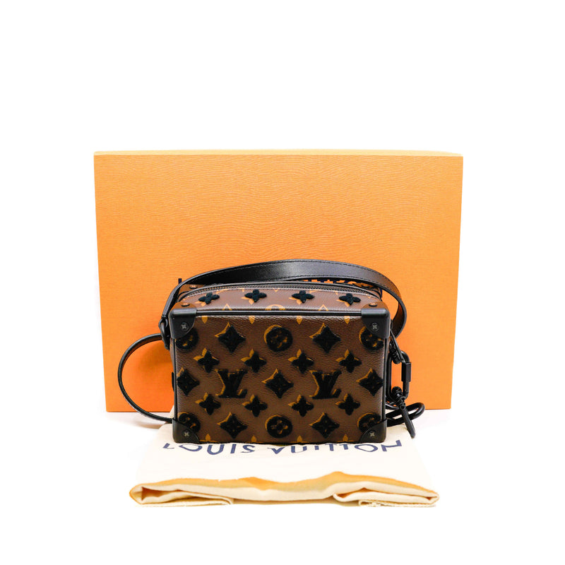 mini soft trunk in leather black and monogram 2020
