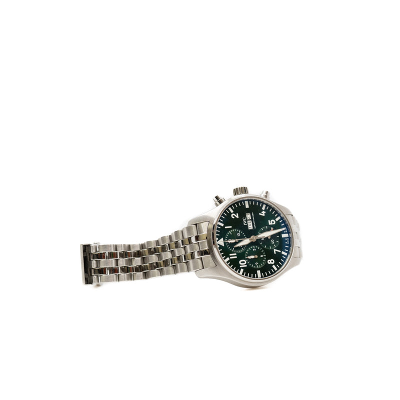 pilot's watch chronograph in green dial steel band#378006