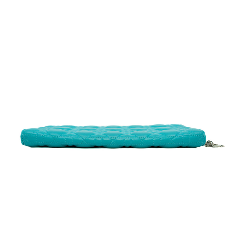 Cannage Lambskin Lady Dior Aqua Green Clutch 2014 (No Chain Strap) - L'UXE LINK