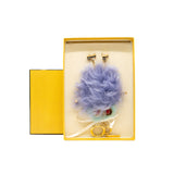 thumbnail owl bag charm in blue purple fur ghw