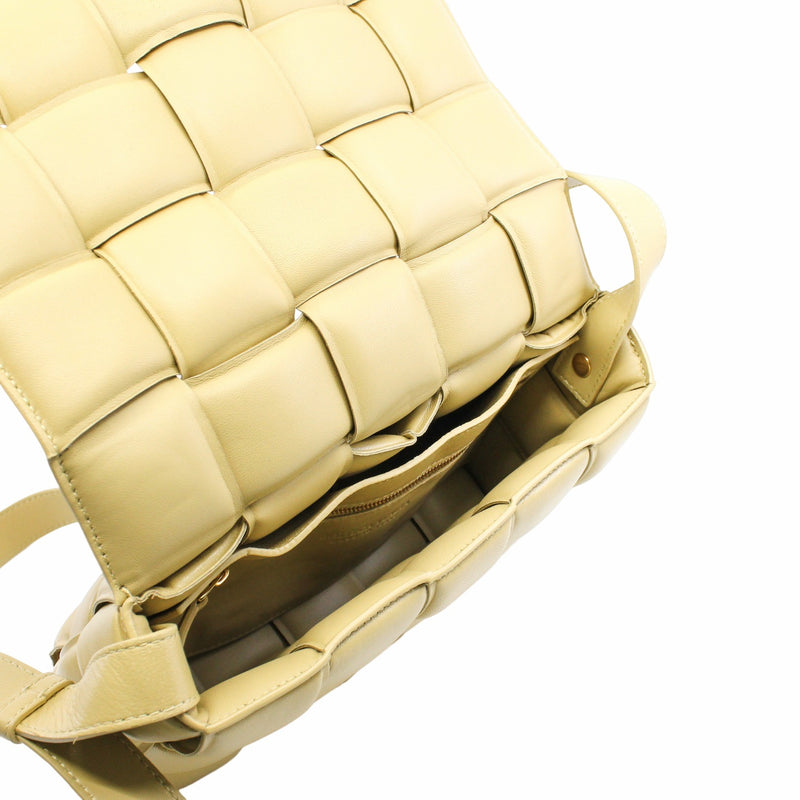 PADDED CASSETTE bag  medium  leather yellow ghw