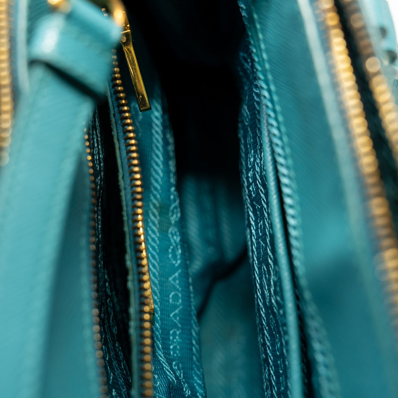 Small Saffiano Lux Galleria Double Zip Tote GHW - L'UXE LINK