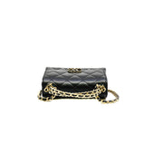 thumbnail mini kelly quilted with top handle in black caviar ghw # NATTXXXX