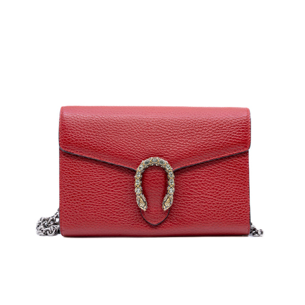 red dionysus woc calf skin with crystal - L'UXE LINK