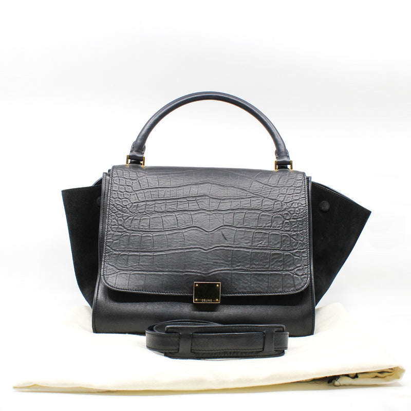 Trapeze black crocodile embossed ghw