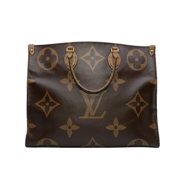 OnTheGo GM Tote Bag Monogram Reverse Monogram Canvas Brown Ghw 2019 - L'UXE LINK