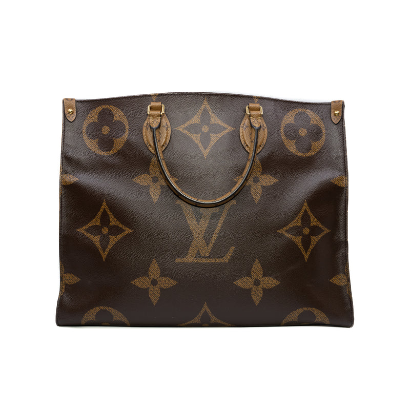 OnTheGo GM Tote Bag Monogram Reverse Monogram Canvas Brown Ghw 2019 - L'UXE LINK